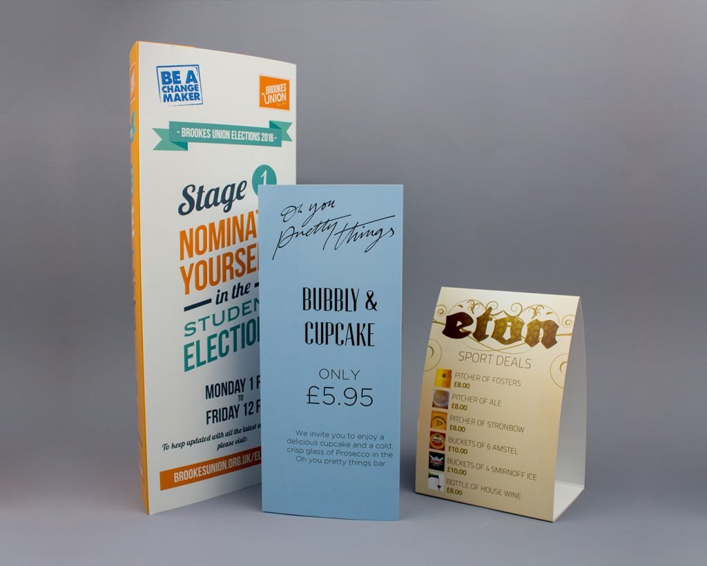 Table Tents Printing Corby